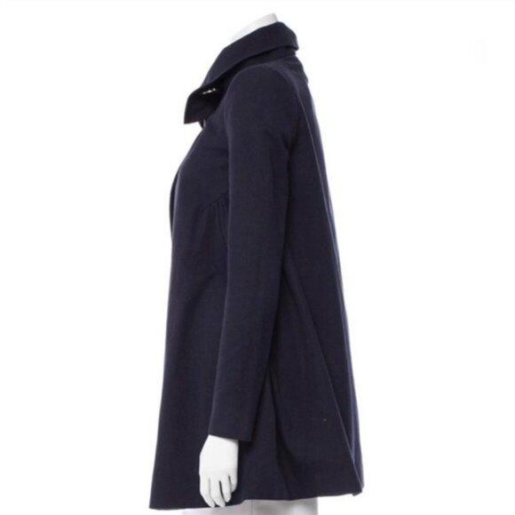 Stella McCartney Navy Blue Swing Coat with Oversized Enamel Buttons 46 US 12 - Picture 10 of 11